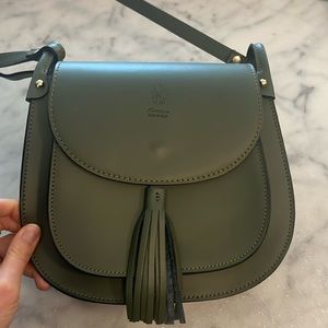 Green leather purse